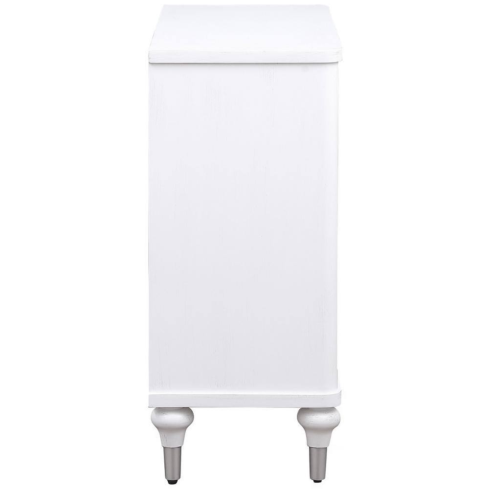 White Coastal 2-Door Accent Cabinet with Adjustable Shelving