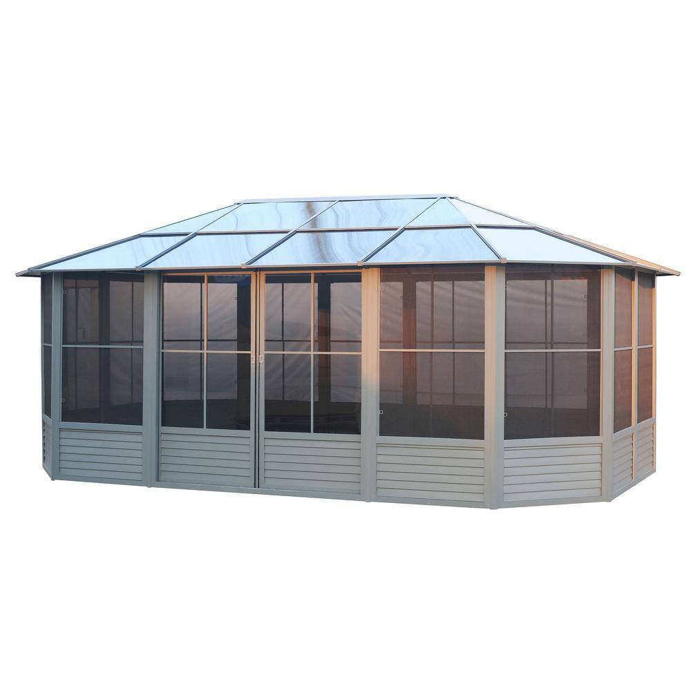 Florence Gray Aluminum and Polycarbonate Outdoor Solarium