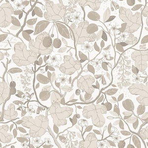 Ewald Beige Garden Vines Non-Pasted Paper Wallpaper