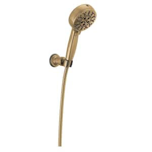 7-Spray Patterns 4.5 in. Wall Mount Handheld Shower Head 1.75 GPM with Cleaning Spray in Champagne Bronze