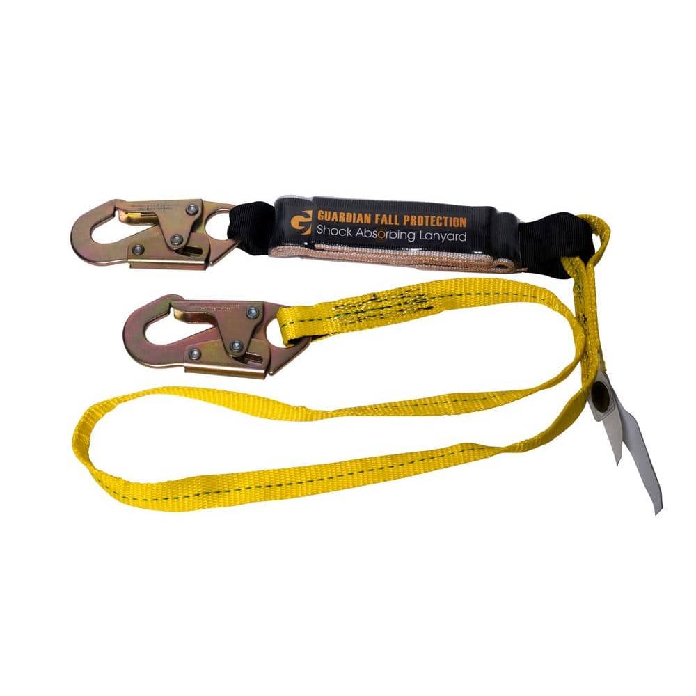 Guardian Fall Protection 6 ft. Shock Absorbing Lanyard 01220 - The Home  Depot