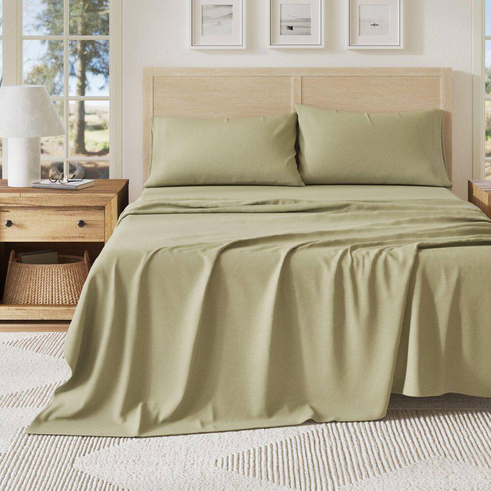 Blue Ultra-Soft Cotton Heathered Melange Jersey Knit California King Sheet Set price history on PriceWatchPro