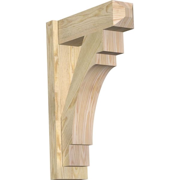 Ekena Millwork 6 in. x 26 in. x 18 in. Douglas Fir Merced Craftsman Rough Sawn Outlooker