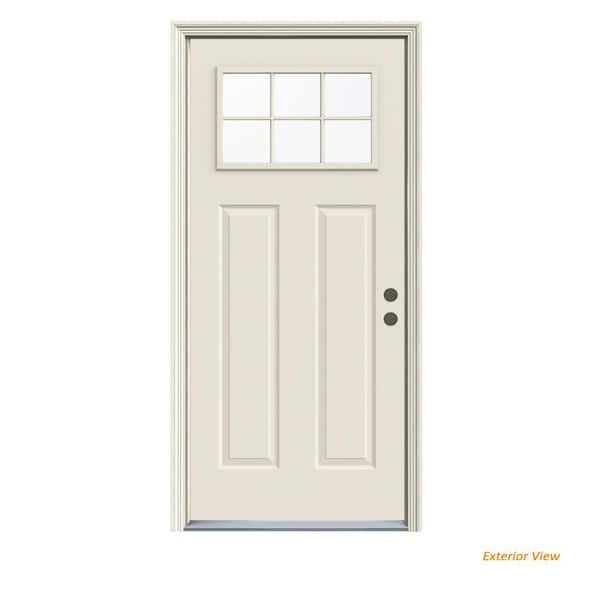 Jeld Wen 32 In X 80 6 Lite Craftsman Primed Steel Prehung Left Hand Inswing Front Door N32881 The Home Depot - 32 Inch Fiberglass Craftsman Entry Door Jeld Wen 32 In X 80 6 Lite Craftsman Primed Steel Prehung Left Hand Inswing Front Door N32881 The Home Depot - 32 Inch Fiberglass Craftsman Entry Door