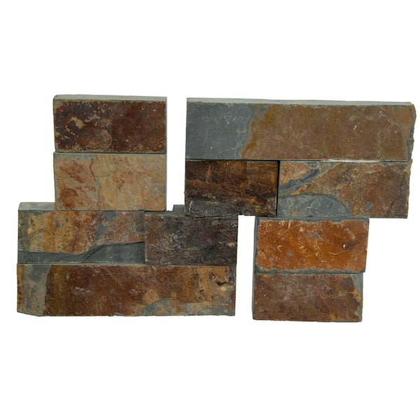 Msi Three Rivers Gold 6 In X 6 In Textured Wall Slate Tile 2 Sq Ft Case Srivgld66cor The Home Depot