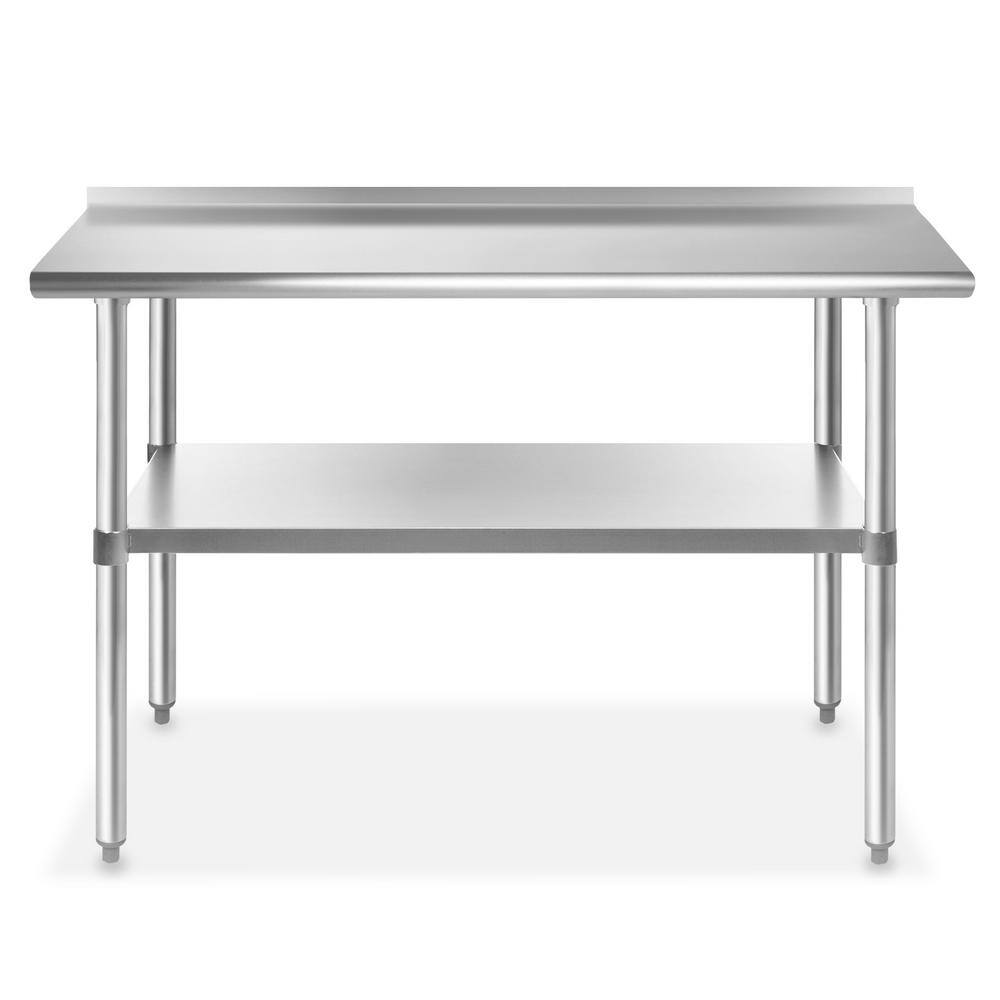 GRIDMANN 48'' Stainless Steel Work Table with Backsplash and Undershelf