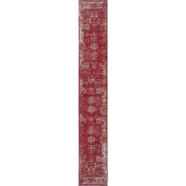 Unique Loom Sofia Casino Burgundy 2' 0 x 13' 0 Runner Rug