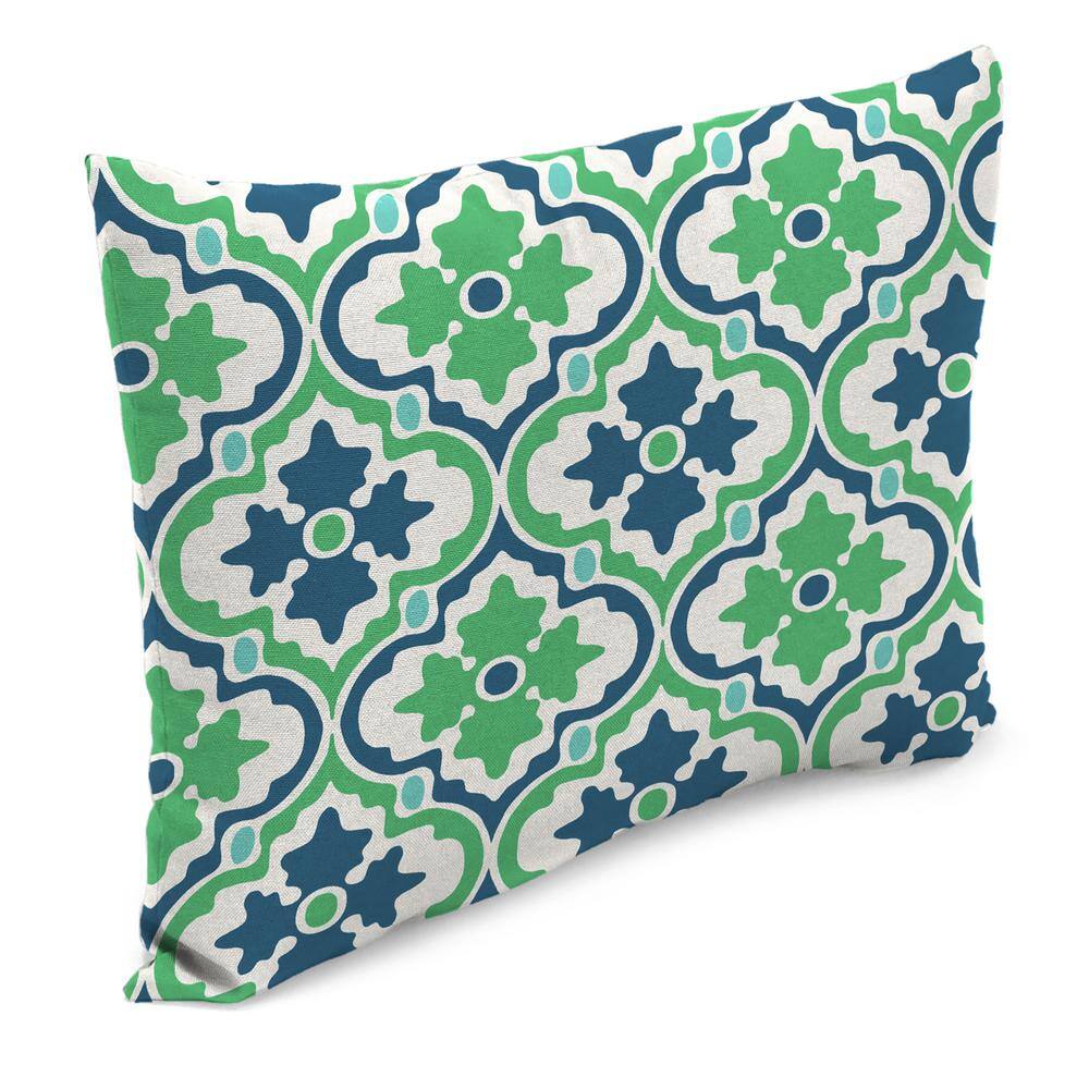 Vesey Sea Mist Blue and Green Rectangular Outdoor Lumbar Throw Pillow Set
