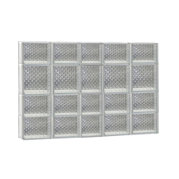 Clearly Secure 36.75 in. x 25 in. x 3.125 in. Frameless Diamond Pattern Non-Vented Glass Block Window