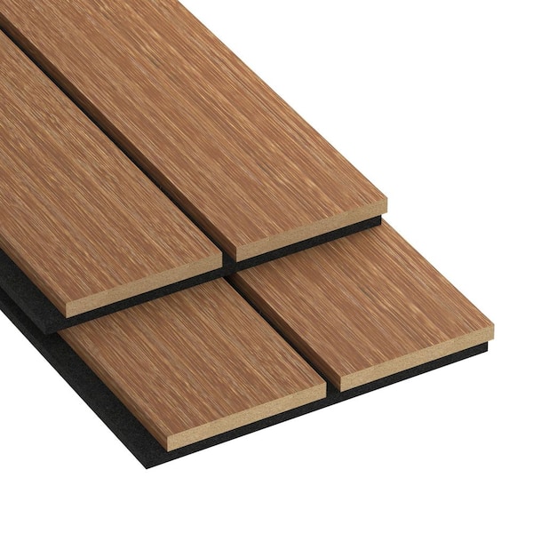 104.38 in. x 11.25 in x 0.875 in. Acoustic Vinyl 2 Grid Slat Wall Siding Board in Oak Color (Set of 2 Piece)