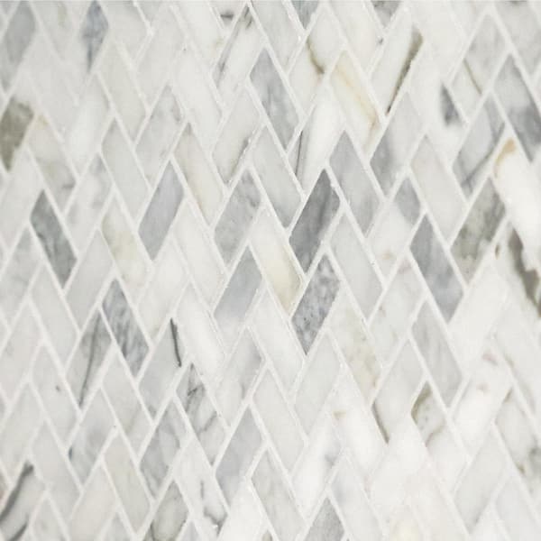 Daltile Stone Decor Fog 11 in. x 12 in. x 10 mm Marble Mosaic Floor and Wall Tile (0.83 sq. ft. / piece)