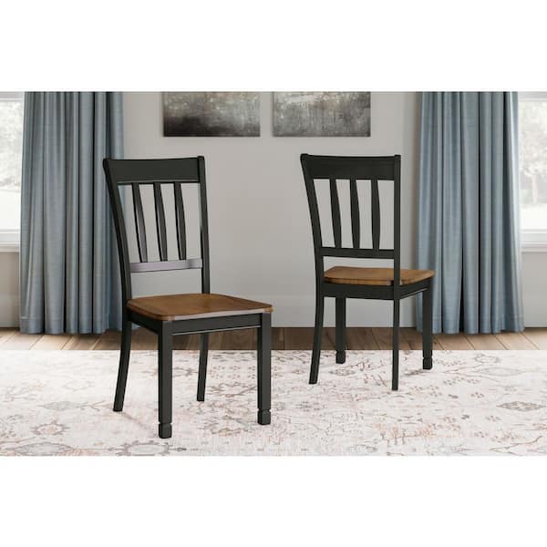 Owingsville Black/Brown Wood Side Chair Set of 2