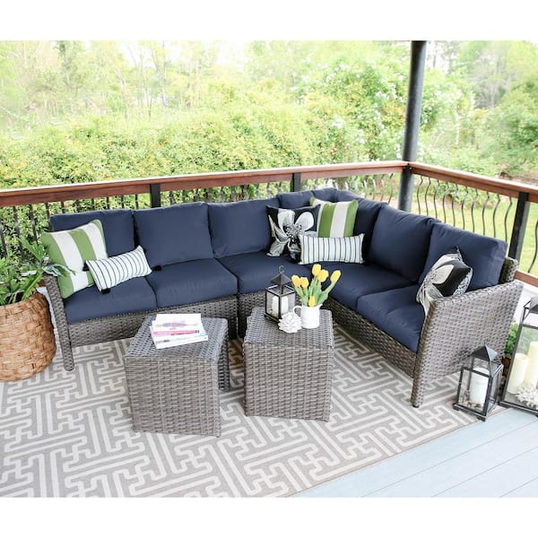 outdoor sectional navy cushions