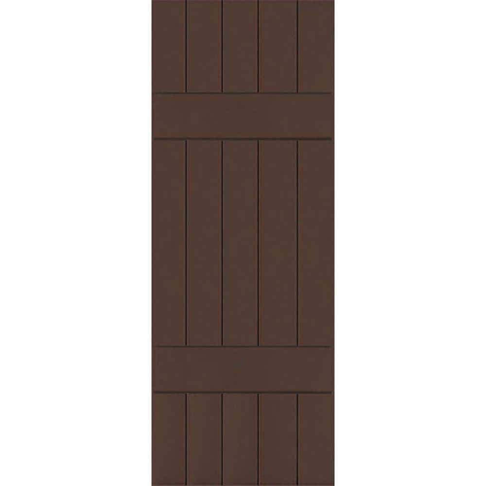 18 in. x 39 in. Exterior Real Wood Pine Board & Batten Shutters Pair Tudor Brown price history on PriceWatchPro