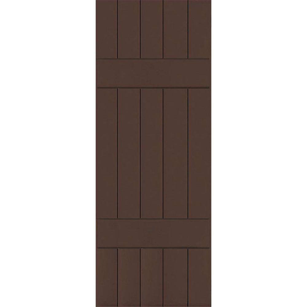 18 in. x 65 in. Exterior Real Wood Sapele Mahogany Board and Batten Shutters Pair Tudor Brown price history on PriceWatchPro