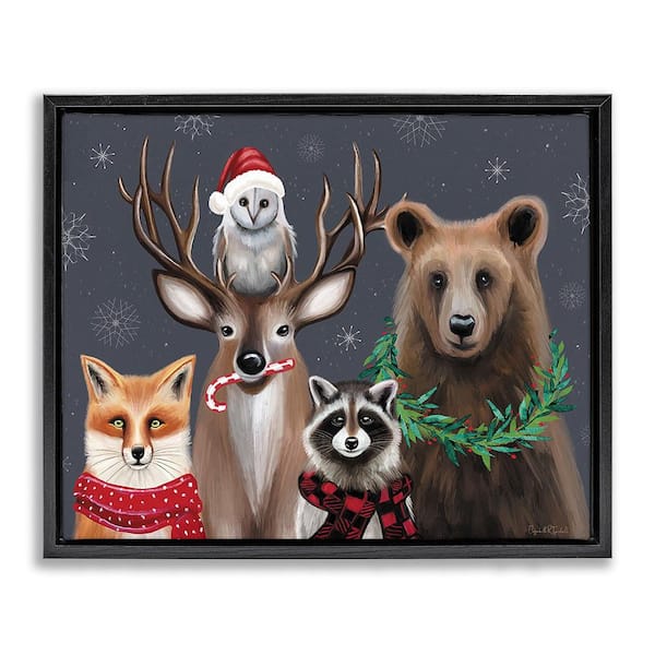 Stupell Industries Winter Woodland Animals by Elizabeth Tyndall 1-Piece Floater Frame Graphic Print Animal Poster Art Print 21 in. x 17 in.