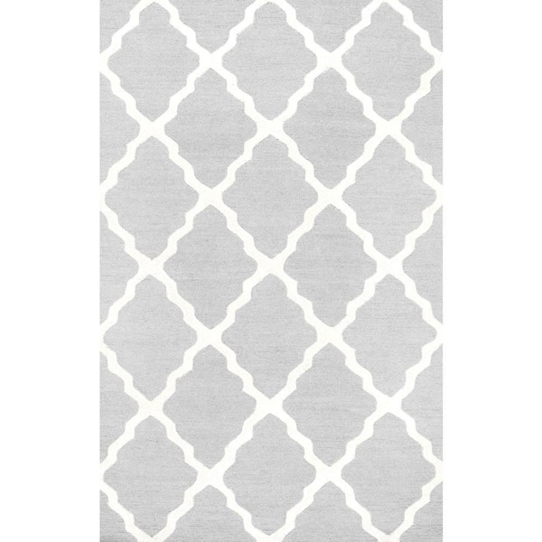 nuLOOM Marrakech Moroccan Trellis Light Gray 6 ft. x 9 ft. Area Rug