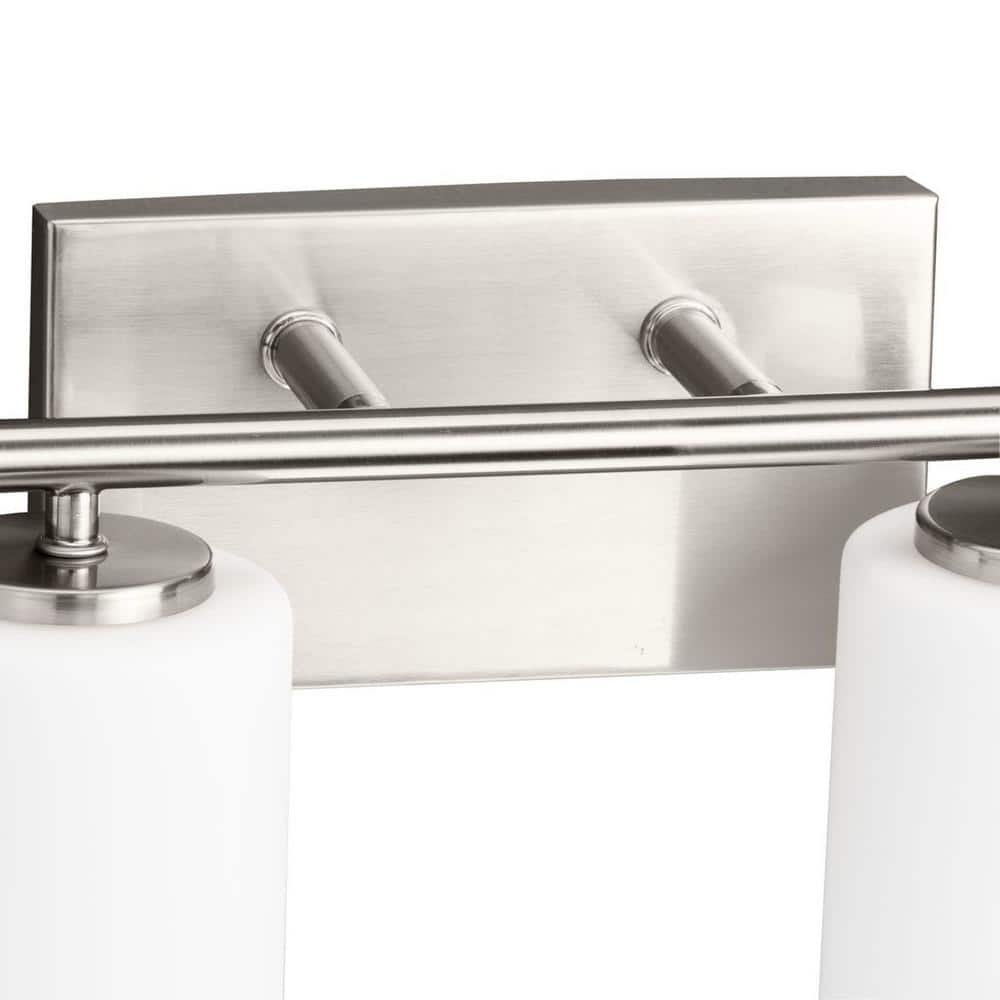 Replay Collection 48" Brushed Nickel 6-Light Bath Vanity with Etched Glass Shades