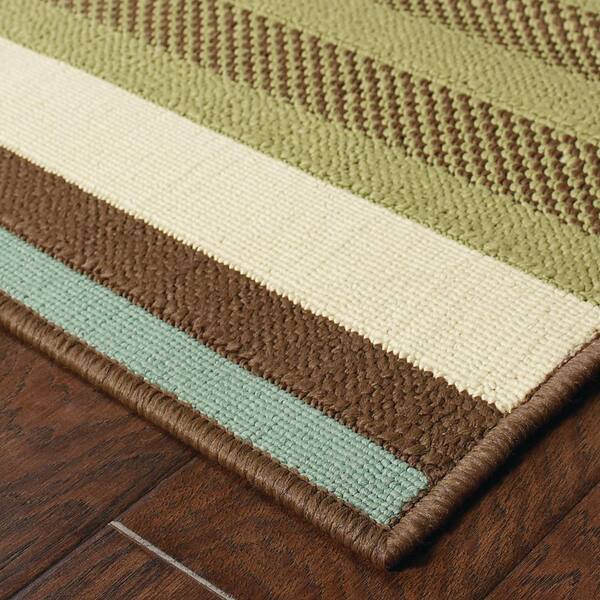 Home Decorators Collection Candy Stripe, Green And Brown Area Rugs