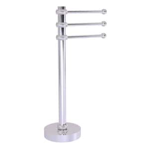 9 in. Vanity Top 3 Swing Arm Guest Towel Holder with Twisted Accents in Polished Chrome