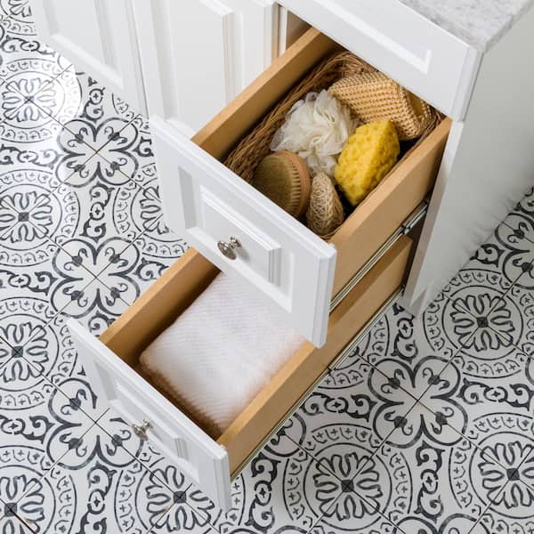 Glacier Bay Glensford 37 in. Single Sink White Bath Vanity
