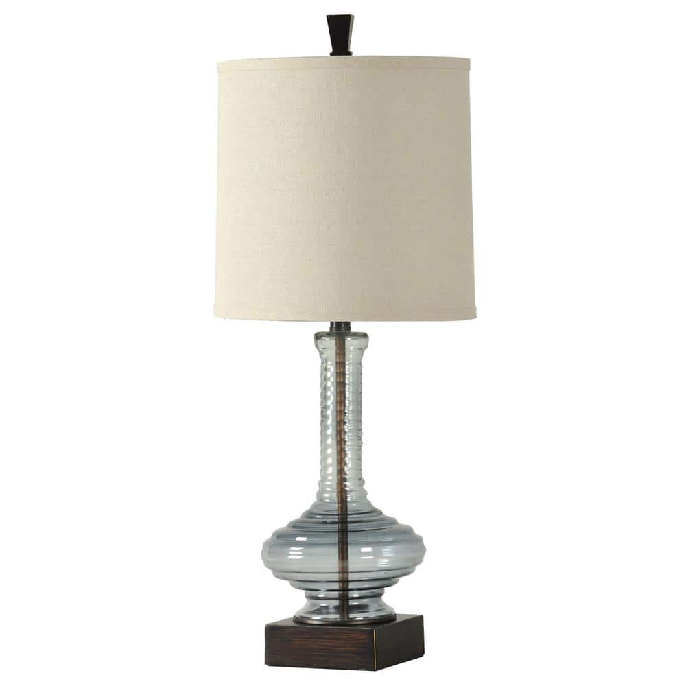 31 in. Opaque Blue Table Lamp with White Hardback Fabric Shade price history on PriceWatchPro