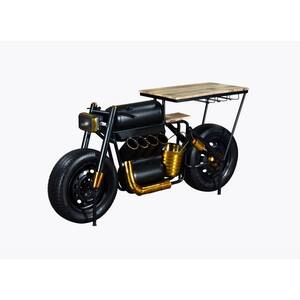 Julia 1-Piece Black and Gold Assorted Colors Metal/Wood Vector Bike Bar