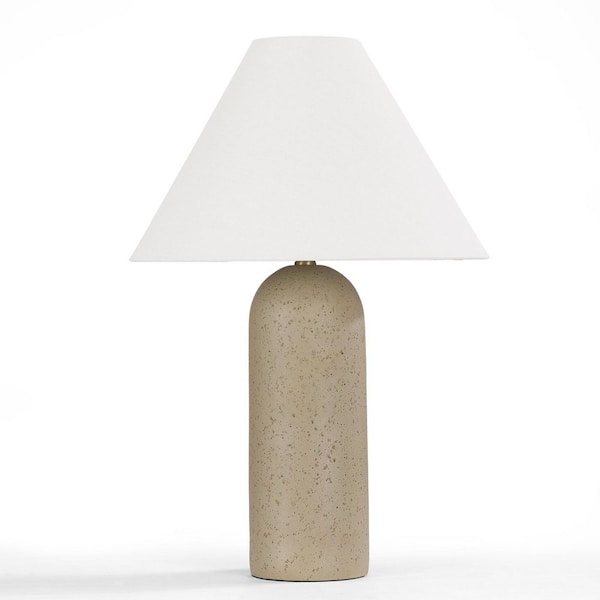 24.7 in. Camel Bedside Table Lamp With Resin Base and Shade