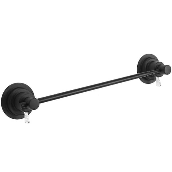 17 in. to 29 in. Extendable Stainless Steel Wall Mounted Towel Bar in Matte Black, Suction Cup Towel Bar