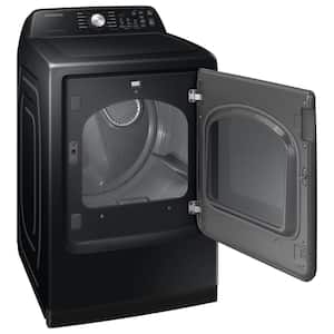 7.4 cu. ft. Vented Front Load Smart Electric Dryer with Sensor Dry in Brushed Black