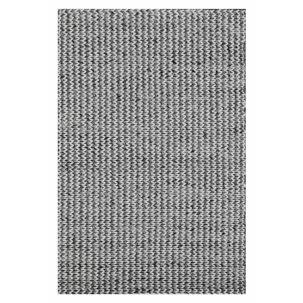 MILLERTON HOME Atlas Gray 8 ft. x 10 ft. Chevron Hand-Woven Wool Area Rug