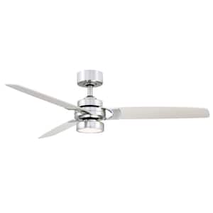 Amped 52 in. LED Indoor Brushed Nickel Ceiling Fan with Brushed Nickel Blades and Light Kit