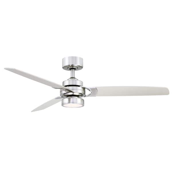 FANIMATION Amped 52 in. LED Indoor Brushed Nickel Ceiling Fan with Brushed Nickel Blades and Light Kit