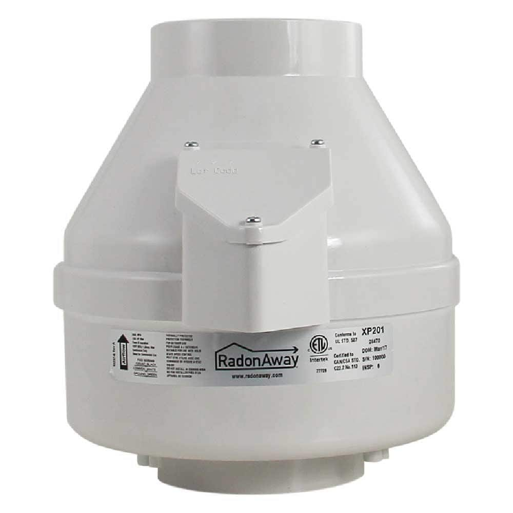 Radonaway Xp201c 4 In Inlet And Outlet Inline Radon Fan In White With 16 In Maximum Operating Pressure 23011 1 The Home Depot