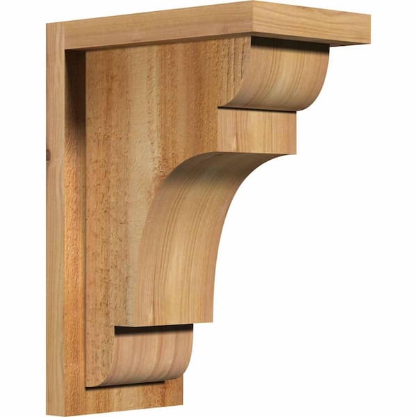 Ekena Millwork 6 in. x 10 in. x 14 in. Western Red Cedar New Brighton Rough Sawn Corbel with Backplate