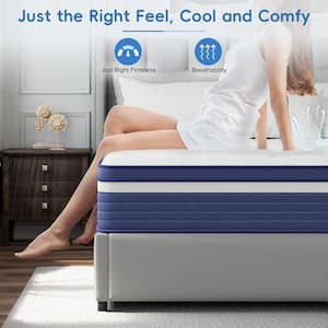 King Size Medium Hybrid Memory Foam 10 in. Individual Pocket Spring Support and Breathable Mattress