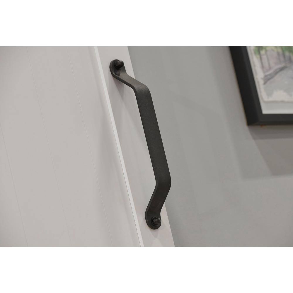 Millbrooke White PVC Chevron Barn Door Kit with Black Hardware