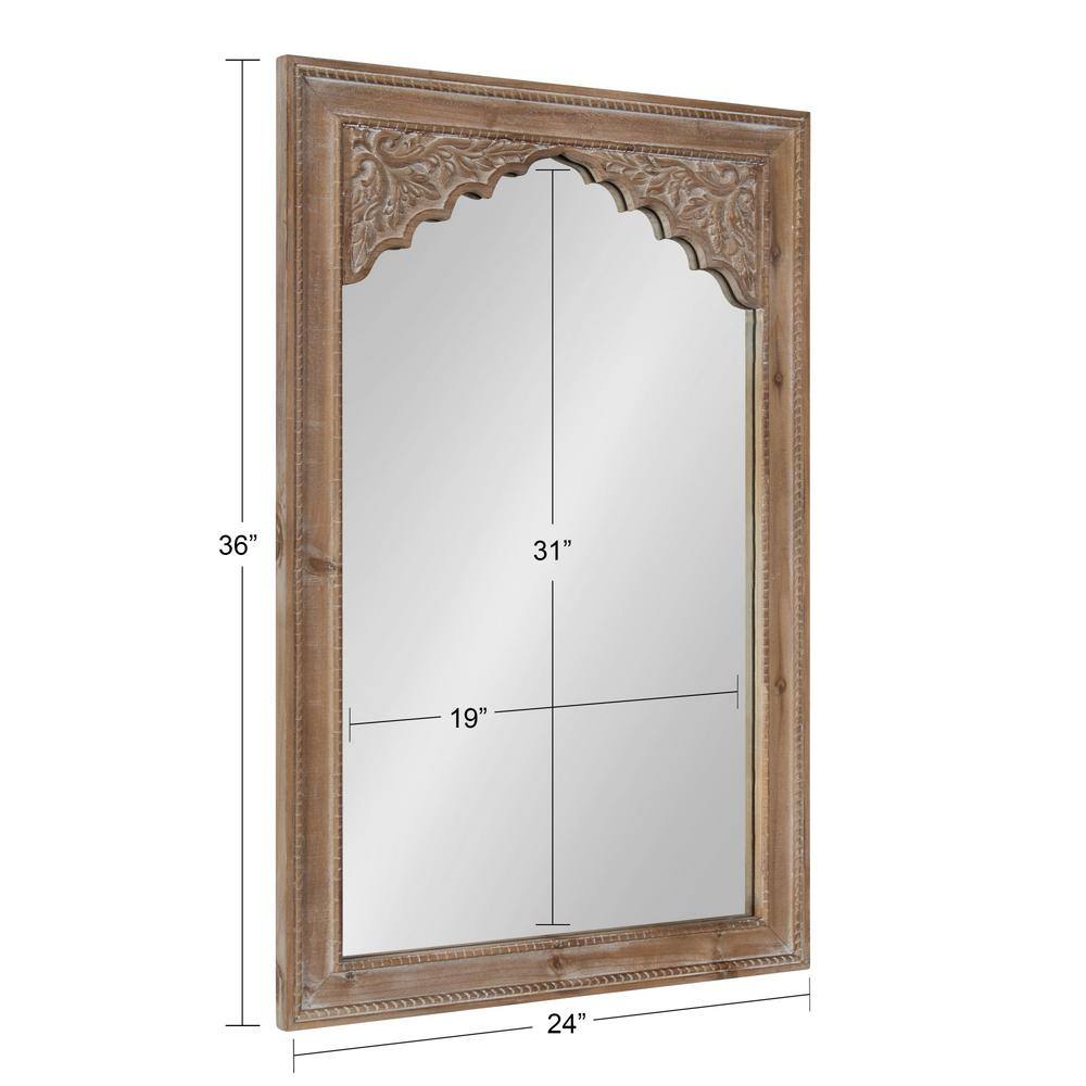 Rustic Brown Bohemian Full-Length Rectangular Wood Wall Mirror