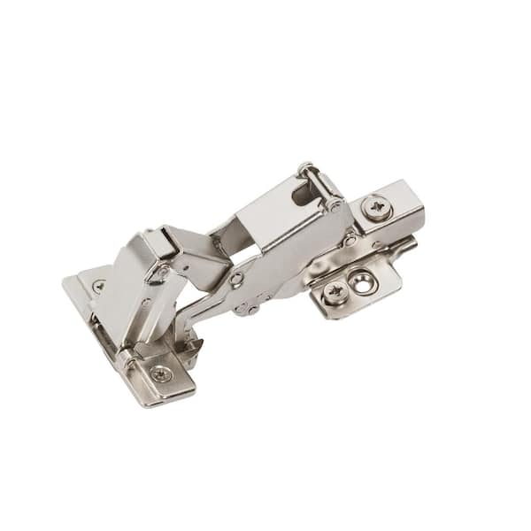 2-Pack Nickel Full Overlay Frameless 165° Bi Fold Door Self Close Concealed Cabinet Hinges