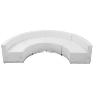 Hercules Alon Series 4-Pieces White Leather Reception Configuration