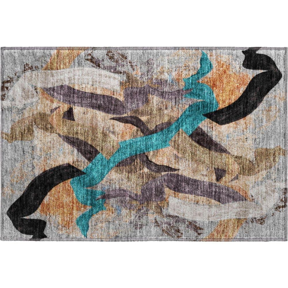 Mayfield Premium Machine Washable Abstract AMF2191 Gray 2 ft. x 3 ft. Accent Rug price history on PriceWatchPro