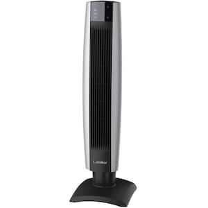 34 in. Oscillating 3-Speed Black Tower Fan with 7-Hour Timer and Remote Control
