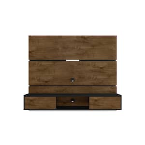 Vernon 62.99 in. Rustic Brown and Black Floating Entertainment Center Fits TV's up to 55 in. with Cable Management