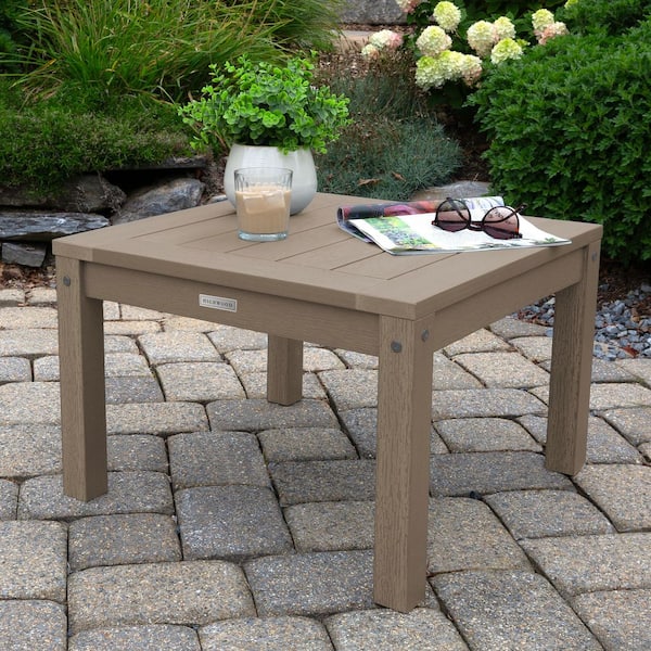 Highwood Adirondack Woodland Brown Square Recycled Plastic Outdoor Side Table