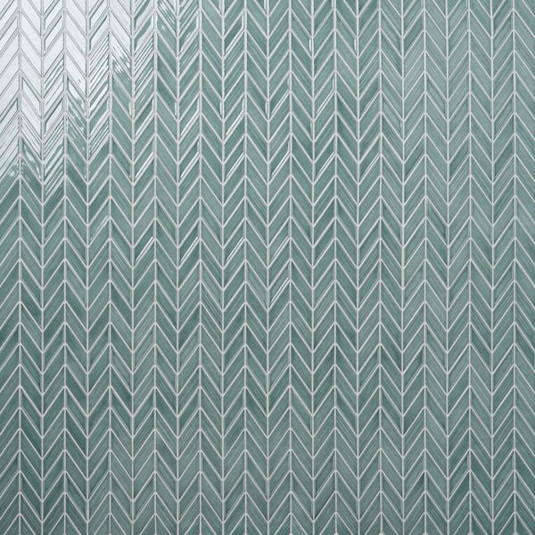 Ivy Hill Tile Medley Chevron Marine Blue 11.22 in. x 11.81 in