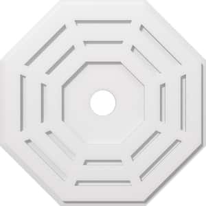 1 in. P X 9-1/2 in. C X 24 in. OD X 3 in. ID Westin Architectural Grade PVC Contemporary Ceiling Medallion