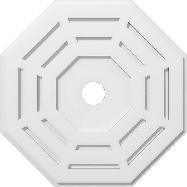 Ekena Millwork 1 in. P X 9-1/2 in. C X 24 in. OD X 3 in. ID Westin Architectural Grade PVC Contemporary Ceiling Medallion