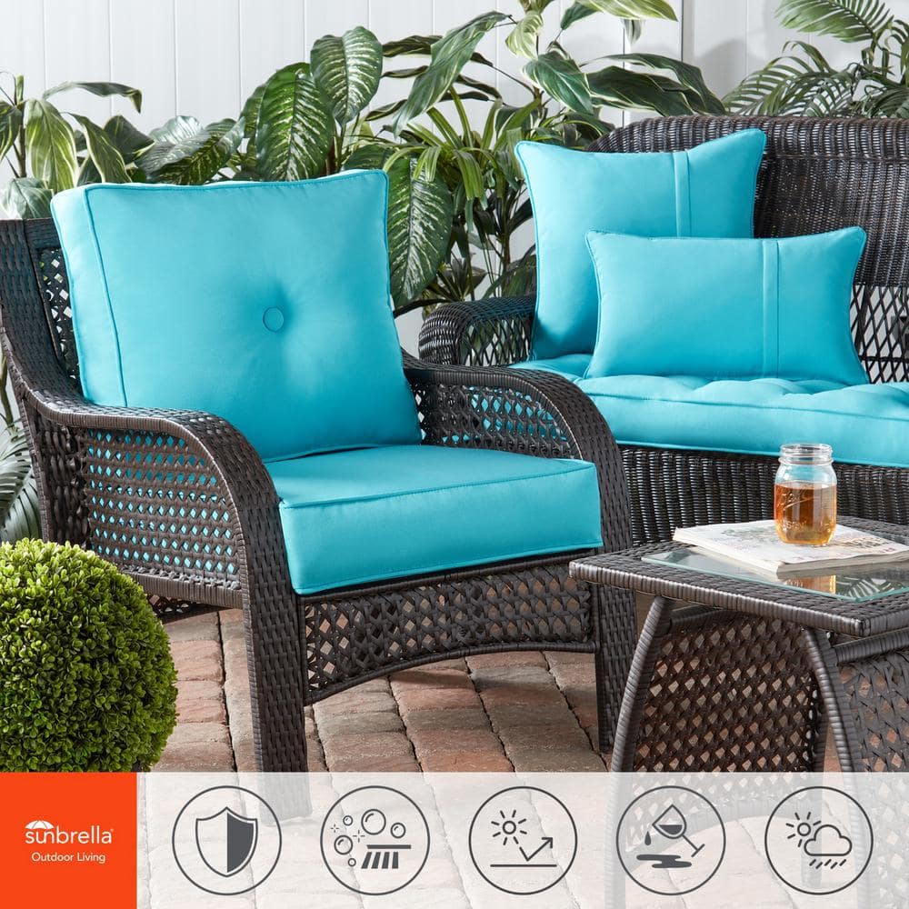 Aruba 20" Square Sunbrella Outdoor Throw Pillow Set