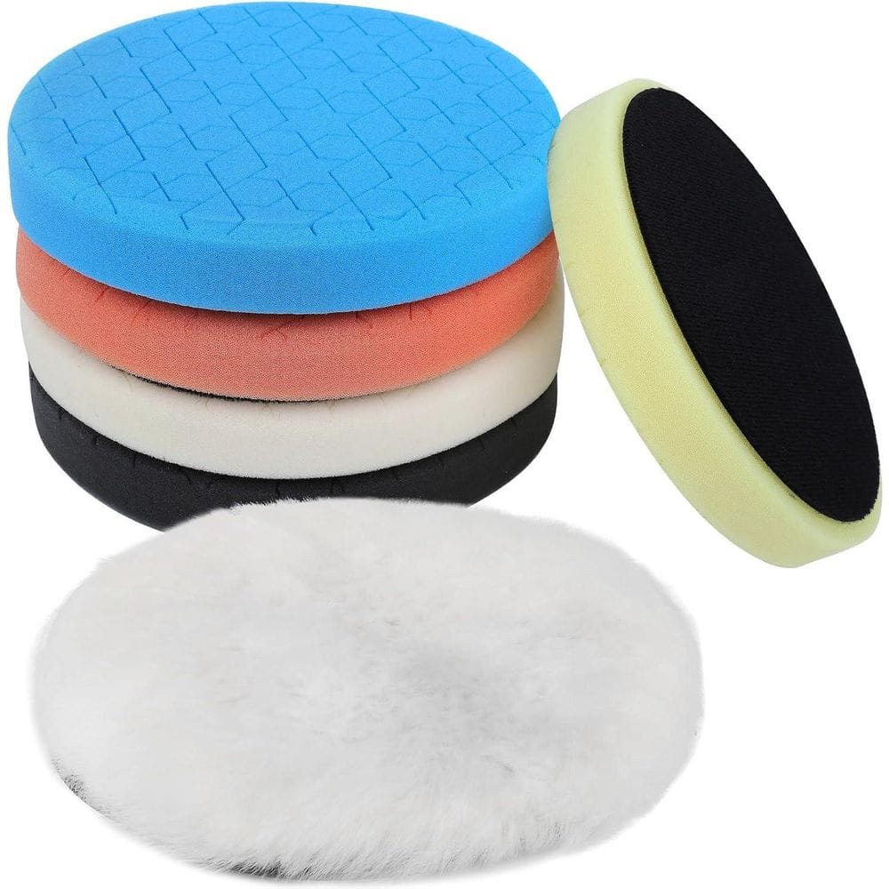 6 Pack Sponge Wool Buffing Pads with Waffle Design and Hook-and-Loop for Car Polisher Compounds and Waxing price history on PriceWatchPro