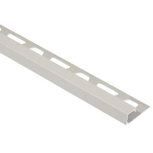 Quadec Ivory Textured Color-Coated Aluminum 1/4 in. x 8 ft. 2-1/2 in. Metal Square Edge Tile Edging Trim